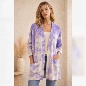 Minnie Rose Tie Dye Brushed Cashmere Cardigan
